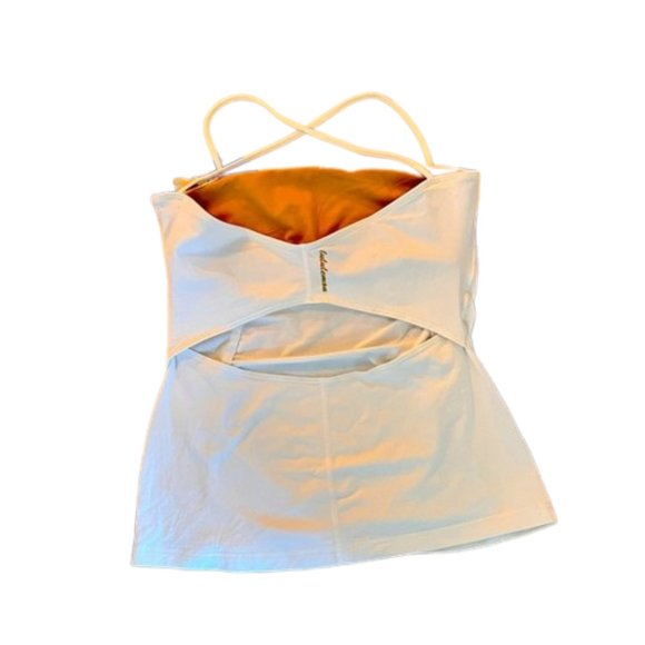 🔴Lululemon - Exquisite White Crossback Ruched Front wi Back Opening Tank - SZ S - Picture 4 of 12